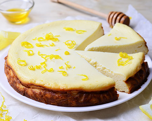 Cheesecake de miel afrutada y floral de Luna de Miel ® y limón