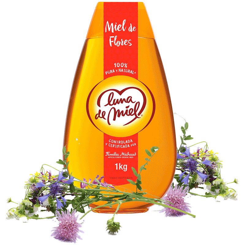 Miel de flores con Dosificador antigoteo de 1kg Luna de Miel®